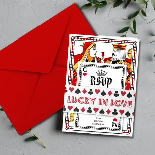 Las Vegas Casino Poker Playing Card Wedding  Invitation Belly Band