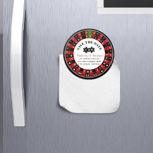 Las Vegas Casino Roulette Wheel Save The Date Magnet