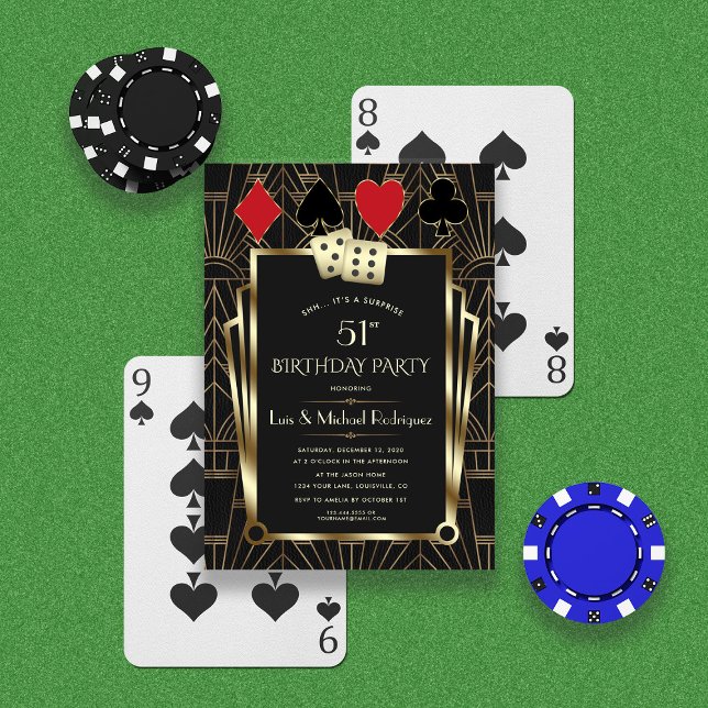 Las Vegas Casino Royale Art Deco 51st Birthday Invitation (Creator Uploaded)