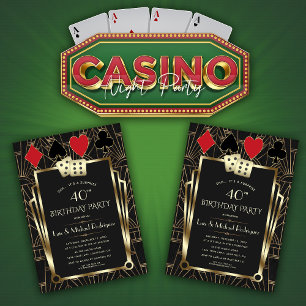 Las Vegas Casino Royale Poker Birthday Invitation