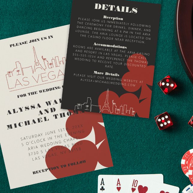 Las Vegas Casino Skyline Wedding Details Card (Creator Uploaded)