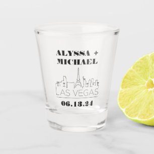 Las Vegas Casino Skyline Wedding Favor Shot Glass