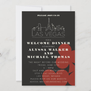 Las Vegas Casino Skyline Wedding Rehearsal Dinner Invitation