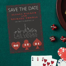 Las Vegas Casino Skyline Wedding Save The Date Invitation