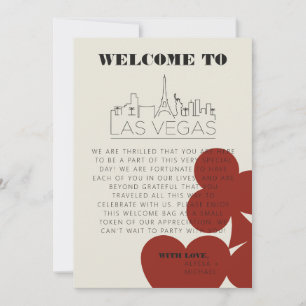 Las Vegas Casino Skyline Wedding Welcome Itinerary Invitation