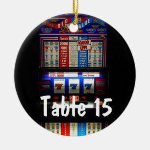 Las Vegas Casino Theme Table Number Ceramic Tree Decoration