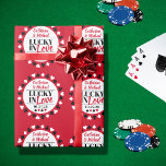 Las Vegas Casino Wedding Lucky In Love Red Wrapping Paper<br><div class="desc">This Poker Four Suits Pattern Lucky in Love wedding design is the perfect way to add a touch of luck and sophistication to your special day. Featuring a classic red , black and white poker pattern with four suits, this design is both elegant and playful. Personalise your wedding design with...</div>