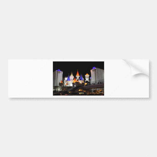 Las Vegas Castle Hotel Gaming Vegas City Colourful Bumper Sticker (Front)