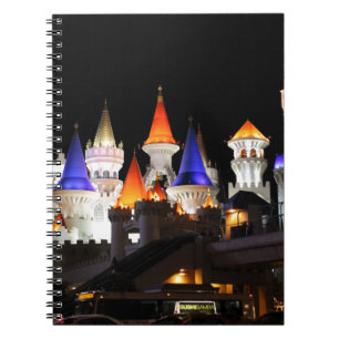 Las Vegas Castle Hotel Gaming Vegas City Colourful Spiral Notebook
