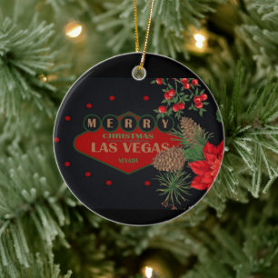 Las Vegas Christmas Personalized Ceramic Ornament