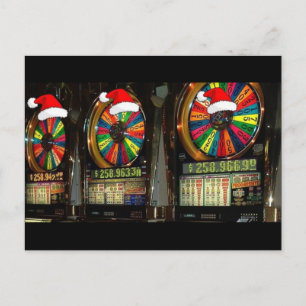 Las Vegas Christmas Slots Holiday Postcard