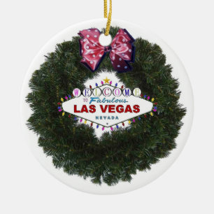 Las Vegas Christmas Wreath Ornament