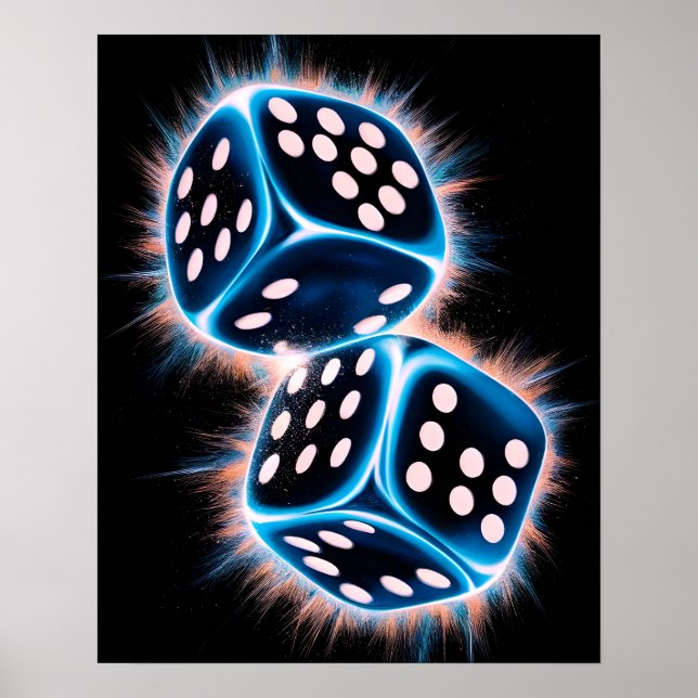 Las Vegas colourful Dice Poster (Front)
