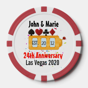 Las Vegas Couple Anniversary Celebrating Custom  Poker Chips