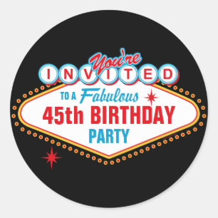 Las Vegas Custom Invitation Classic Round Sticker