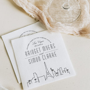 Las Vegas Deco Skyline   Wedding Event Napkins