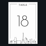 Las Vegas Deco Skyline Wedding | Table Number<br><div class="desc">A unique wedding table number cards for a marriage taking place in the beautiful city of Las Vegas, Nevada. It features a simplified table number resting above a stylised version of the famous city's unique skyline. This item is part of a larger multi-piece collection with items tailored to before, the...</div>