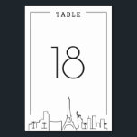 Las Vegas Deco Skyline Wedding | Table Number<br><div class="desc">A unique wedding table number cards for a marriage taking place in the beautiful city of Las Vegas, Nevada. It features a simplified table number resting above a stylised version of the famous city's unique skyline. This item is part of a larger multi-piece collection with items tailored to before, the...</div>