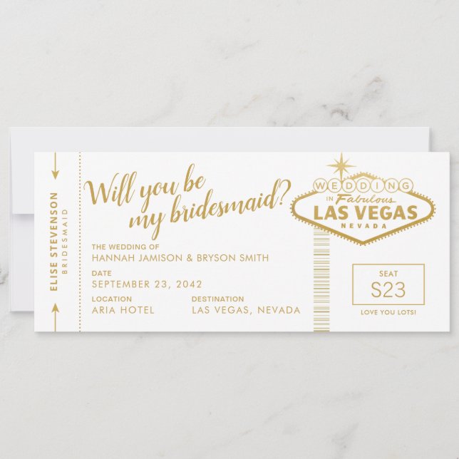 Las Vegas Destination Wedding Bridesmaid Proposal (Front)