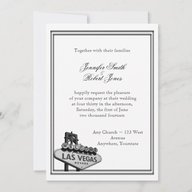 Las Vegas Destination Wedding Invitation (Front)