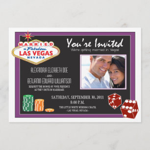 Las Vegas Destination Wedding Invitation (purple)