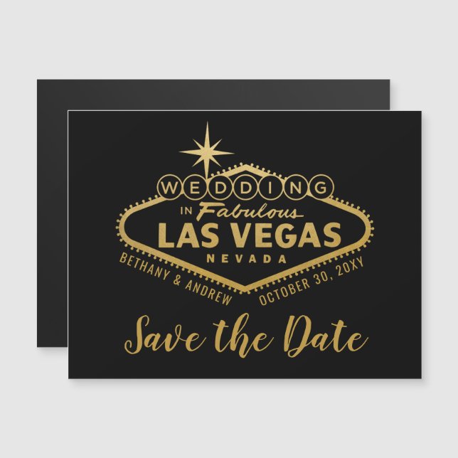 Las Vegas Destination Wedding Magnet Save the Date (Front/Back)