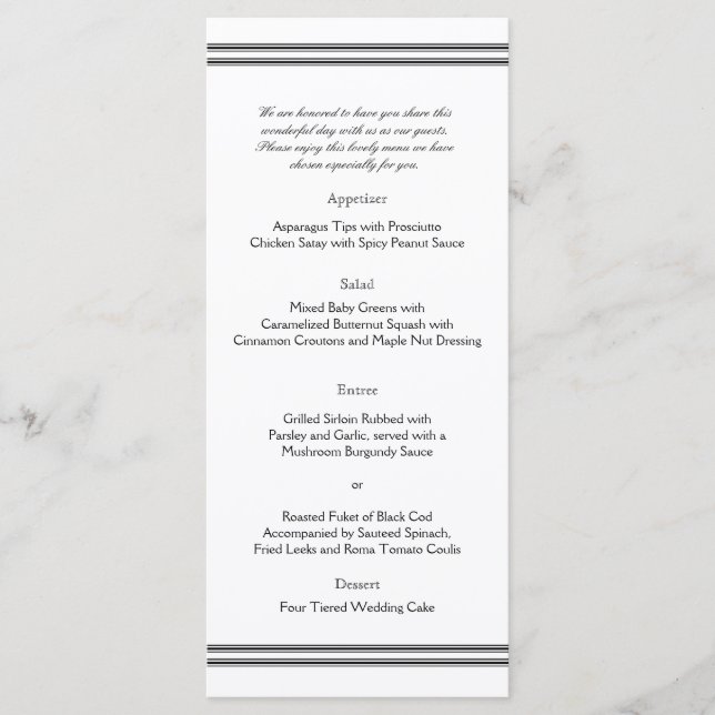 Las Vegas Destination Wedding Menu (Front)