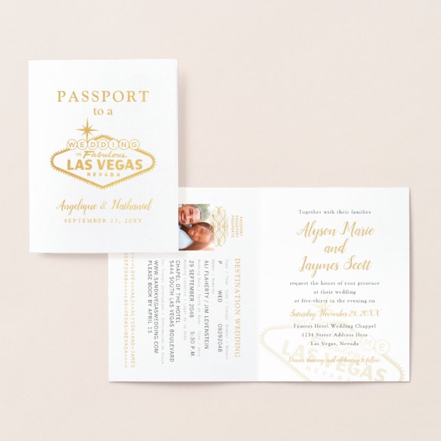 Las Vegas Destination Wedding Passport Invitation (Display)