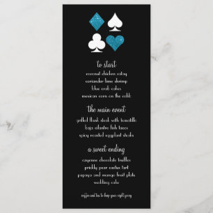 Las Vegas Destiny Blue Glitter Wedding Menu