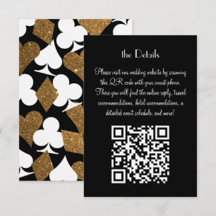 Las Vegas Destiny Gold Glitter Wedding Details Invitation