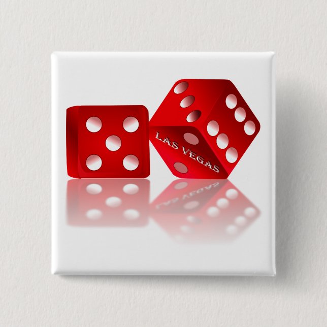 Las Vegas Dice 15 Cm Square Badge (Front)