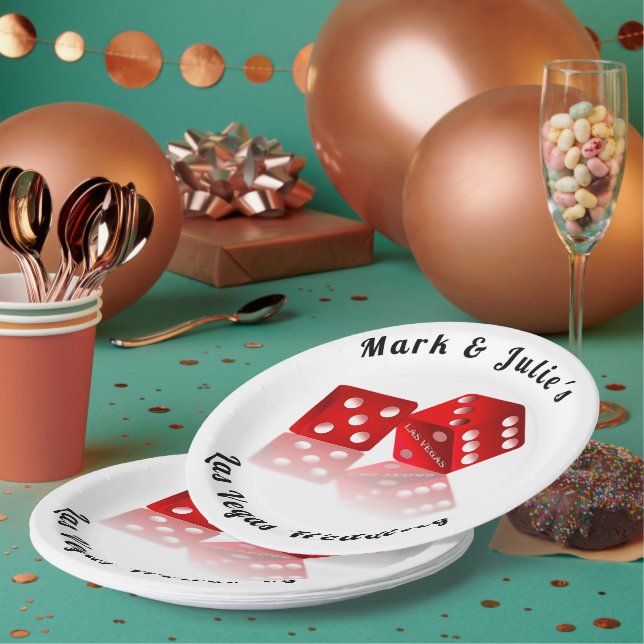Las Vegas Dice Paper Plate (Multi)