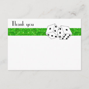 Las Vegas Dice Theme Flat Thank You Green Card