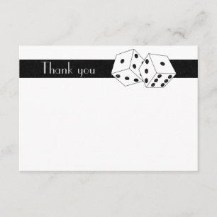 Las Vegas Dice Theme Flat Thank You White & Black