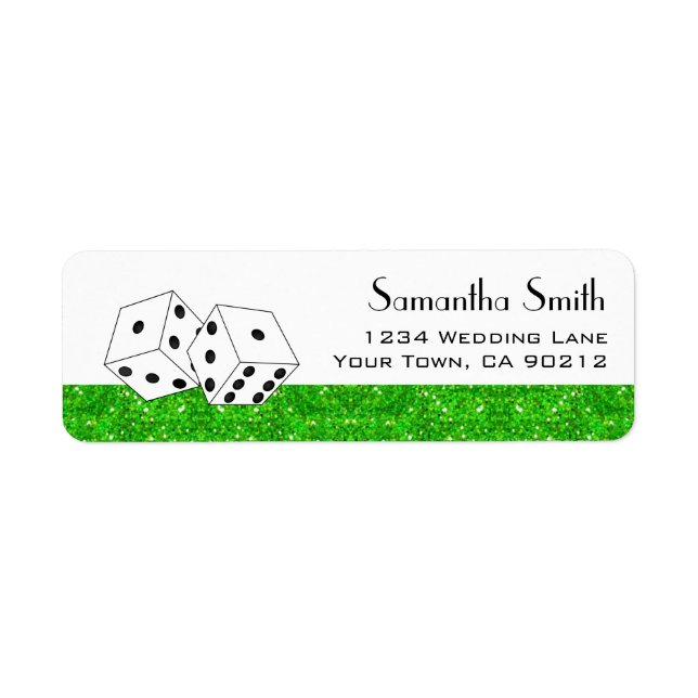 Las Vegas Dice Theme Green Faux Glitter (Front)