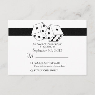 Las Vegas Dice Theme RSVP White and Black Card