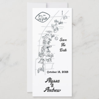 Las Vegas Doodle Map Save the Date