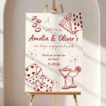Las Vegas Engagement Party Welcome Sign, Engaged