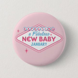 Las Vegas Expecting Custom Month 6 Cm Round Badge