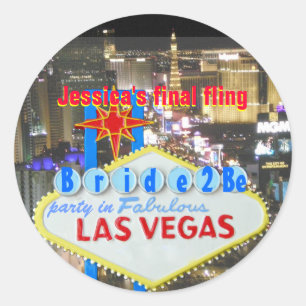 Las Vegas Final Fling Bride to Be Classic Round Sticker