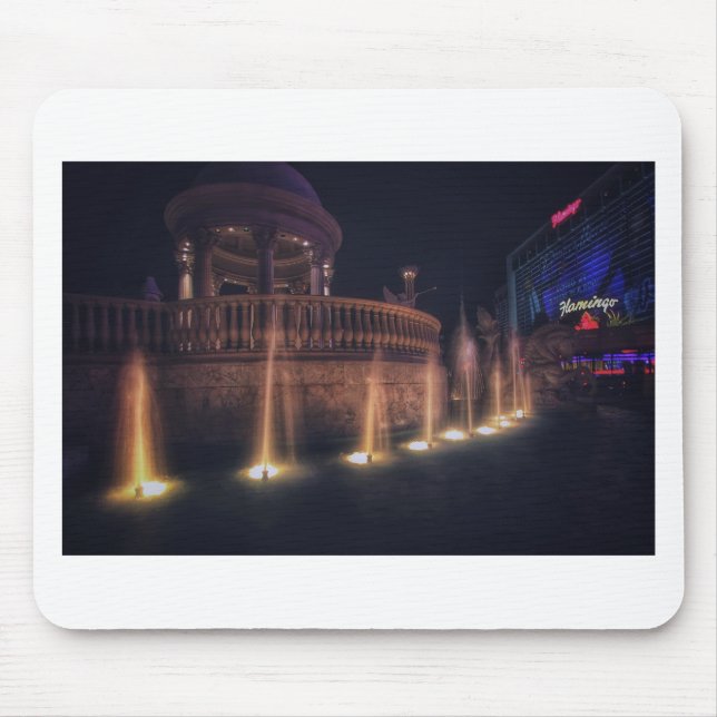 Las Vegas Flamingo Hotel Fountain Architecture Mouse Pad (Front)