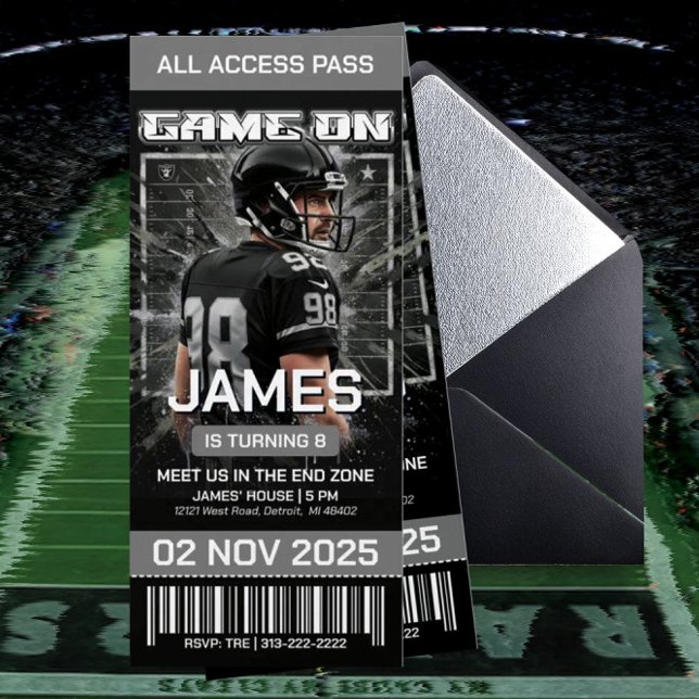 Las Vegas Football Ticket Birthday Invitation (Creator Uploaded)