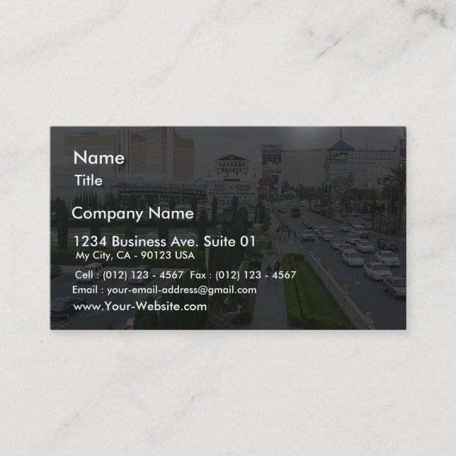 Las Vegas Fountains Hotels Casinos Caesars Palace Business Card (Front)
