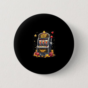 Las Vegas Gambling Lovers Lucky Slot Machine Casin 6 Cm Round Badge