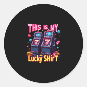 Las Vegas Gambling Lovers Lucky Slot Machine Casin Classic Round Sticker