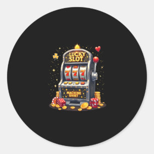 Las Vegas Gambling Lovers Lucky Slot Machine Casin Classic Round Sticker