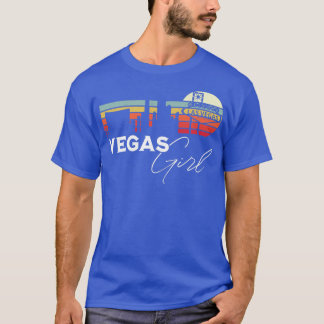 Las Vegas Girl Retro Sunset City Skyline Souvenir T-Shirt
