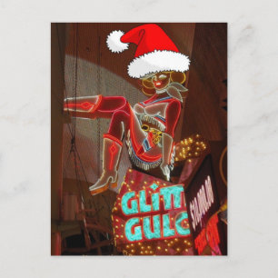Las Vegas Glitter Gulch Christmas Holiday Postcard