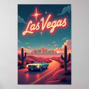 Las Vegas Glow: Retro 1950s Desert Escape Poster