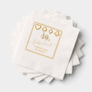 Las Vegas Gold 40 and Fabulous Woman Birthday Foil Napkins